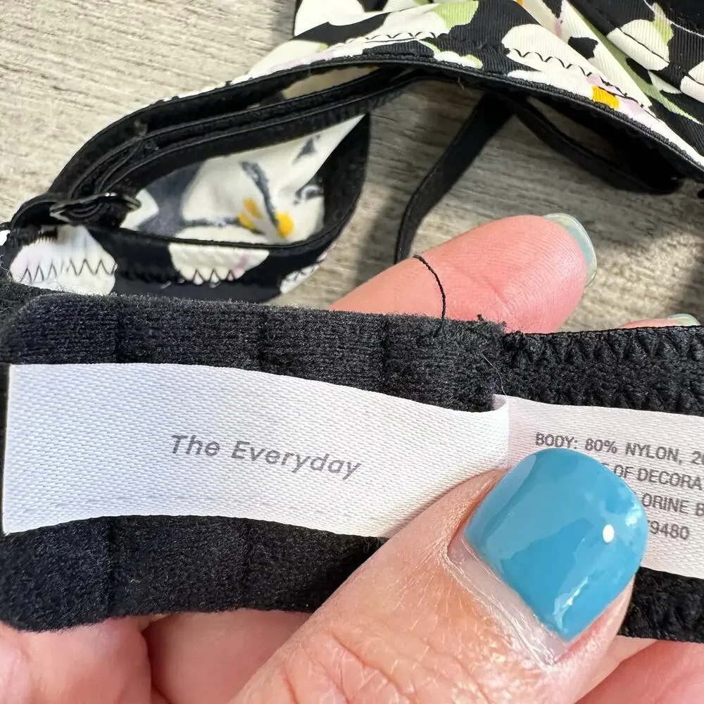 Auden The Everyday Bra Black White Floral 34B